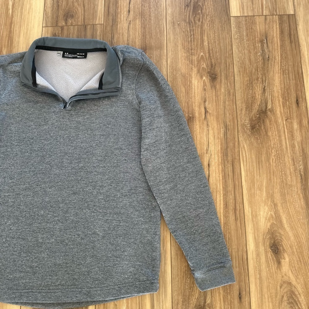 Under Armour mens fleece lined 1/4 zip pullover size medium loose - Picture 2 of 5
